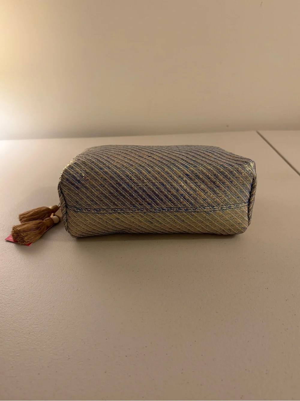 Vince Camuto Cosmetic Bag w/ Starfish and Tasseled Zipper in Blue/Gold - NWT